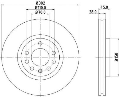 Диск тормозной HELLA 8DD 355 127-831