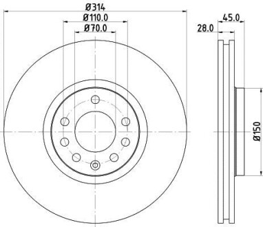 Диск тормозной HELLA 8DD 355 127-851