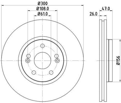 Тормозной диск передний вентилируемый HELLA 8DD 355 127-871