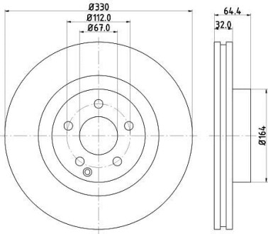 Тормозной диск передний вентилируемый HELLA 8DD 355 127-921