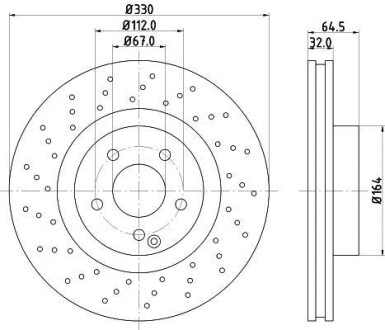 Диск тормозной HELLA 8DD 355 127-951