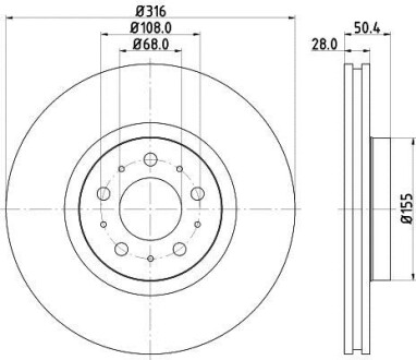 Диск тормозной HELLA 8DD 355 128-191