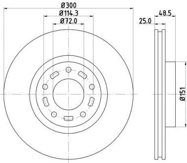 Тормозной диск передний вентилируемый HELLA 8DD 355 128-241