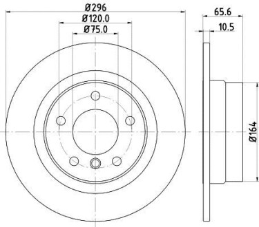 Тормозной диск задний невентилируемый HELLA 8DD 355 128-371