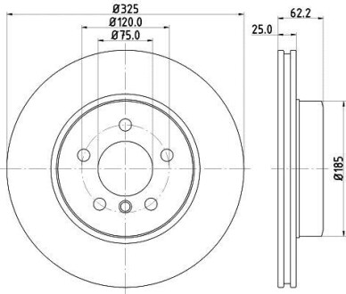 Тормозной диск передний вентилируемый HELLA 8DD 355 128-481