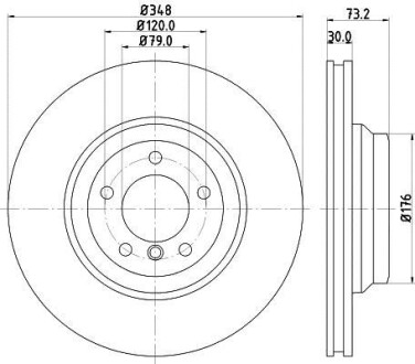 Тормозной диск передний вентилируемый HELLA 8DD 355 128-671