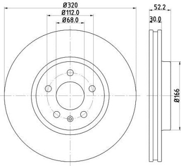 Тормозной диск передний вентилируемый HELLA 8DD 355 128-721