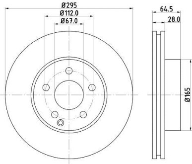 Тормозной диск передний вентилируемый HELLA 8DD 355 128-781