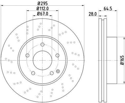 Тормозной диск передний вентилируемый HELLA 8DD 355 128-801