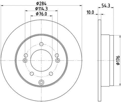 Тормозной диск задний невентилируемый HELLA 8DD 355 128-841