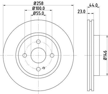 Тормозной диск передний вентилируемый HELLA 8DD 355 128-851