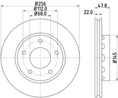 Тормозной диск задний вентилируемый HELLA 8DD 355 128-901