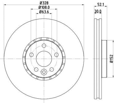 Тормозной диск передний вентилируемый HELLA 8DD 355 129-141