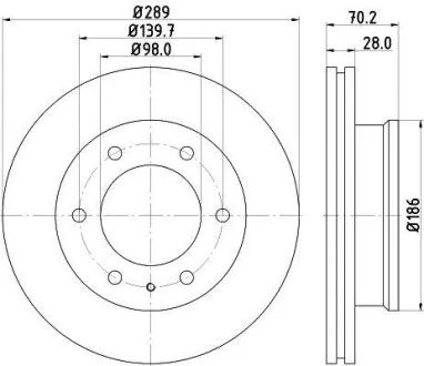 Тормозной диск передний вентилируемый HELLA 8DD 355 129-181