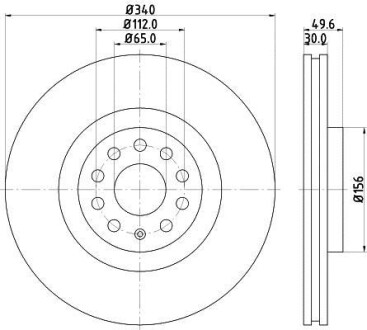 Тормозной диск передний вентилируемый HELLA 8DD 355 129-241