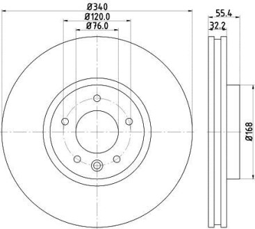 Диск тормозной HELLA 8DD 355 129-251