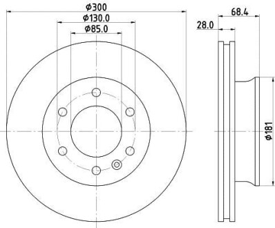 Тормозной диск передний вентилируемый HELLA 8DD 355 129-281