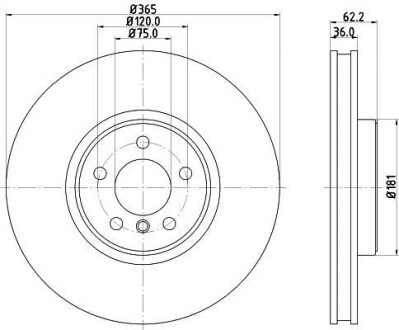 Диск тормозной HELLA 8DD 355 129-311