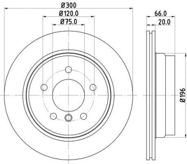 Тормозной диск задний вентилируемый HELLA 8DD 355 129-331