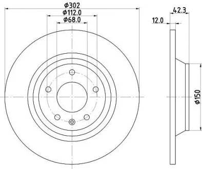 Диск тормозной HELLA 8DD 355 129-341