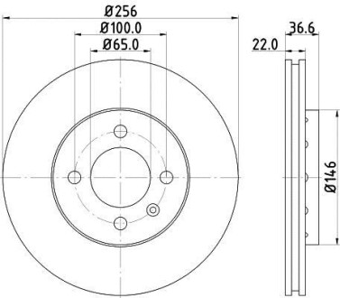 Тормозной диск передний вентилируемый HELLA 8DD 355 129-441