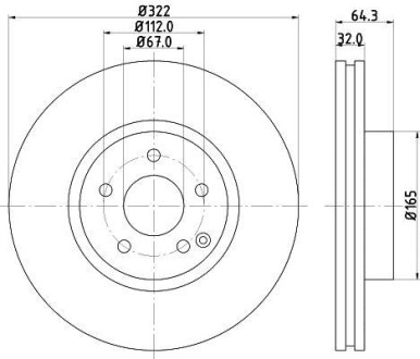 Тормозной диск передний вентилируемый HELLA 8DD 355 129-521