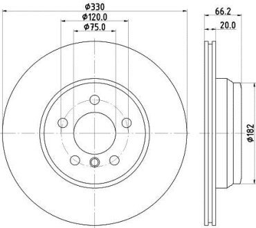 Диск гальмівний PRO High Carbon; задн. HELLA 8DD355129641