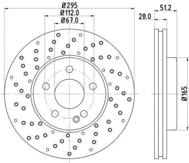 Тормозной диск передний вентилируемый HELLA 8DD 355 129-681