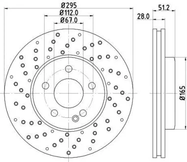 Тормозной диск передний вентилируемый HELLA 8DD 355 129-681