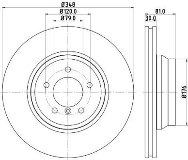 Тормозной диск передний вентилируемый HELLA 8DD 355 129-781