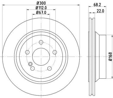 Тормозной диск задний вентилируемый HELLA 8DD 355 129-791