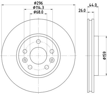 Тормозной диск передний вентилируемый HELLA 8DD 355 131-871
