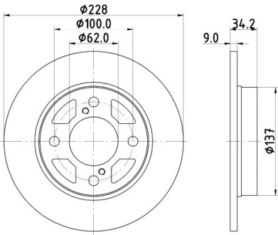 Диск тормозной HELLA 8DD 355 132-041