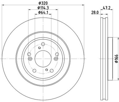 Тормозной диск передний вентилируемый HELLA 8DD 355 132-241