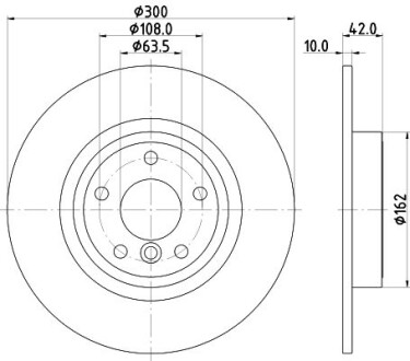 Тормозной диск задний невентилируемый HELLA 8DD 355 132-391