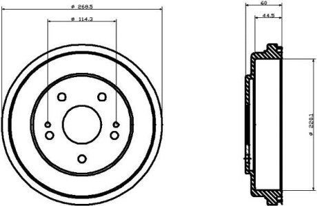 Тормозной барабан задний HELLA 8DT 355 300-291