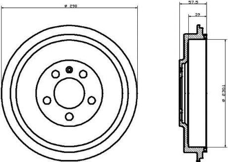 Тормозной барабан задний HELLA 8DT 355 300-421