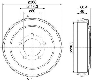 Тормозной барабан задний HELLA 8DT 355 301-921