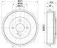 Тормозной барабан HELLA 8DT 355 303-191 (фото 1)