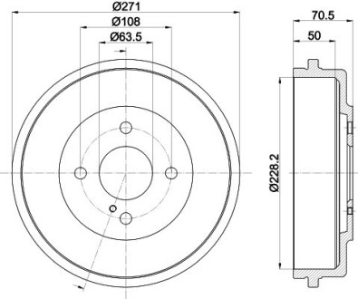 Тормозной барабан HELLA 8DT 355 303-191