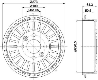 Тормозной барабан HELLA 8DT 355 303-201