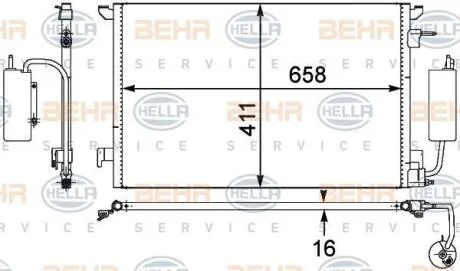Радиатор кондиционера (Конденсатор) HELLA 8FC 351 302-531