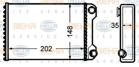 Радиатор отопителя салона HELLA 8FH 351 308-241