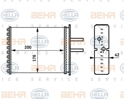 Радиатор отопителя салона HELLA 8FH 351 313-381