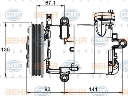 Компрессор кондиционера HELLA 8FK 351 334-021