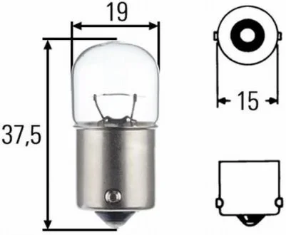 Лампа освещения 24V R10W BA15S HELLA 8GA002071-251