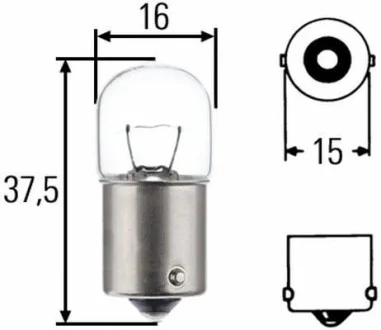 Лампа накаливания R5W 12V 5W HELLA 8GA 002 071-351