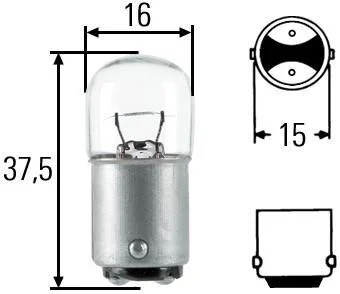 Лампа накаливания R5W 12V 5W HELLA 8GA 002 071-371
