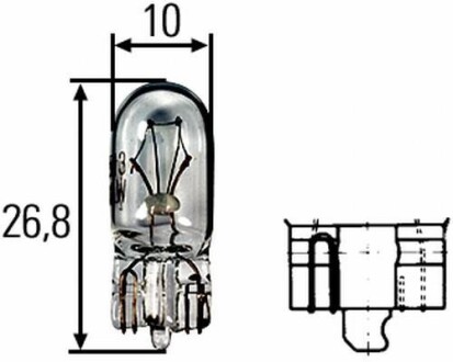 Лампочка накаливания W2W 24V 2W HELLA 8GA 008 901-241