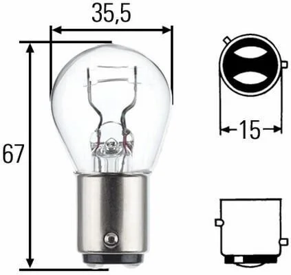 Лампа накаливания P21/4W 12V 21/4W HELLA 8GD 004 772-123 (фото 1)